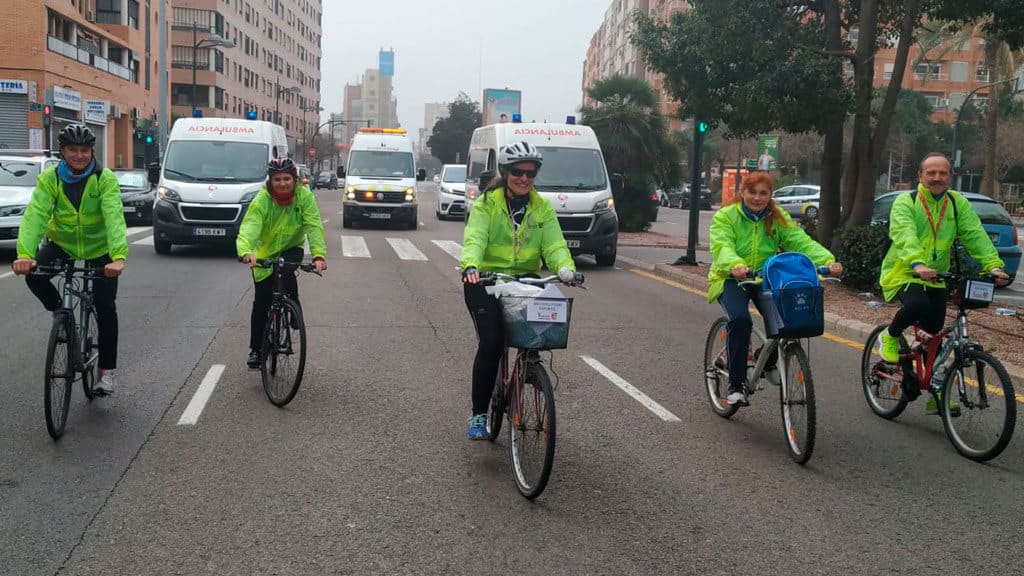 Bici-voluntarios del Voluntariat Esportiu de València